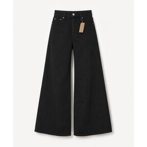 Levis 318 Shaping Wide Leg Jeans Black High Rise Denim Trousers 30x32 NEW
